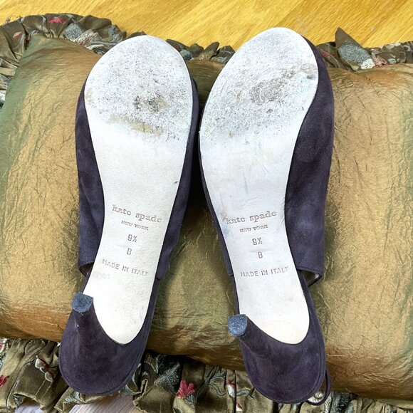 Kate Spade Pumps Suede Peep Toe Slingback Platform Brown (9.5) - Picture 8 of 8